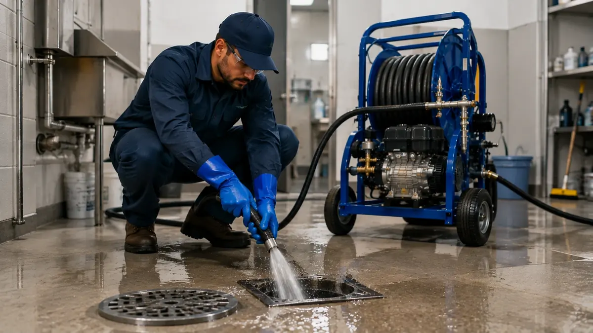 Floor Drain Hydro Jet Cleaning in Northridge
