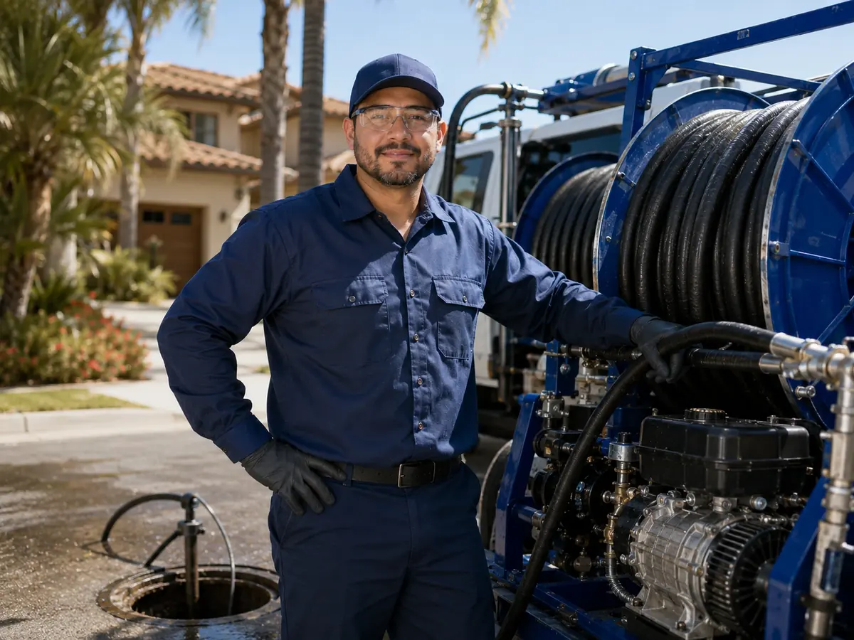 Hydro jet sewer cleaning in Northridge