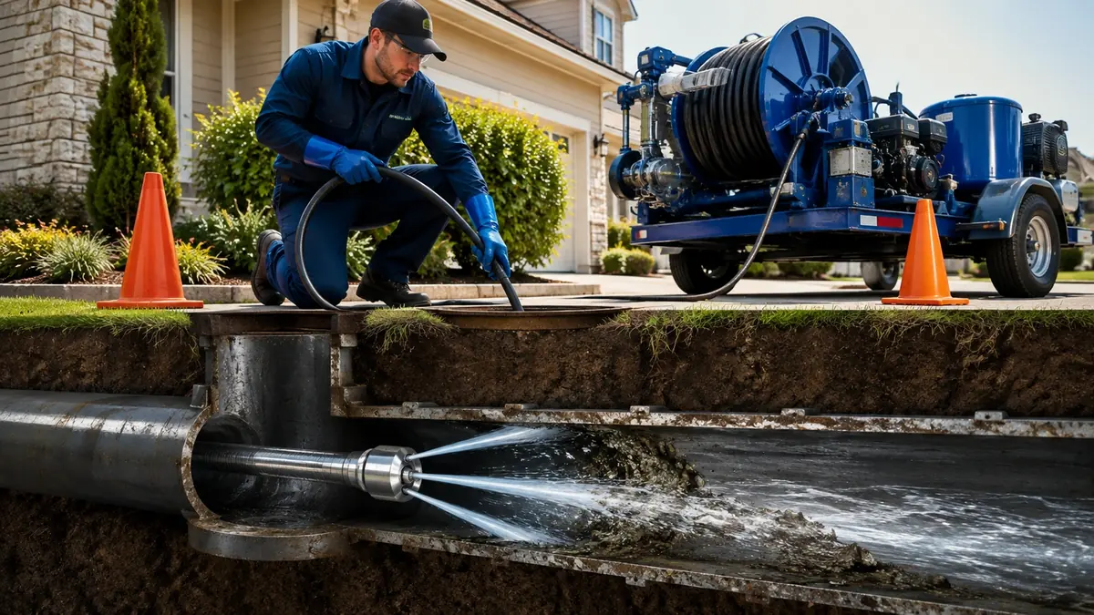 Main Sewer Line Hydro Jet Cleaning in Northridge