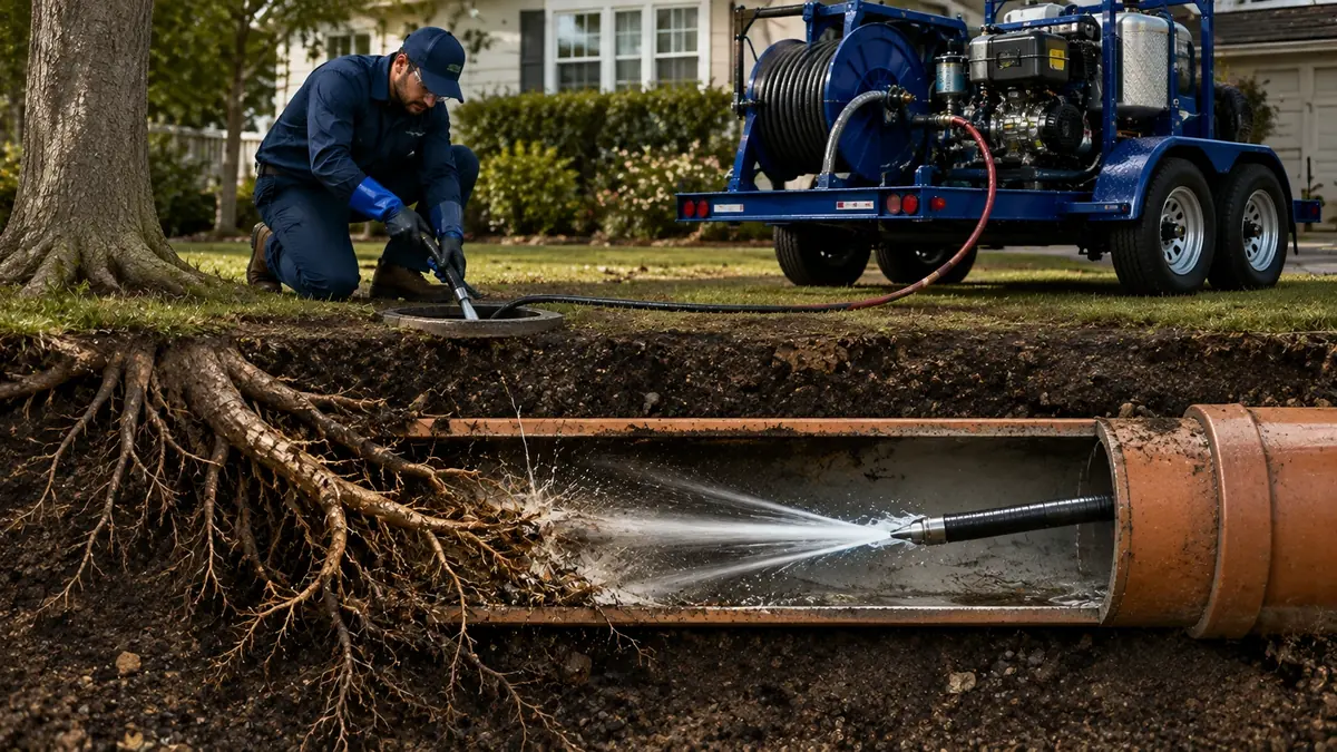 Tree Root Removal with Hydro Jetting in Northridge
